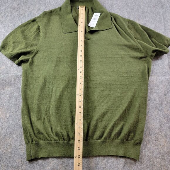 Todd Snyder Linen Cotton Montauk Polo size L Olive Green Short Sleeve $198 - Picture 6 of 6